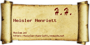 Heisler Henriett névjegykártya